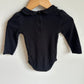 Black Bodysuit Scallop Collar / 6-12m