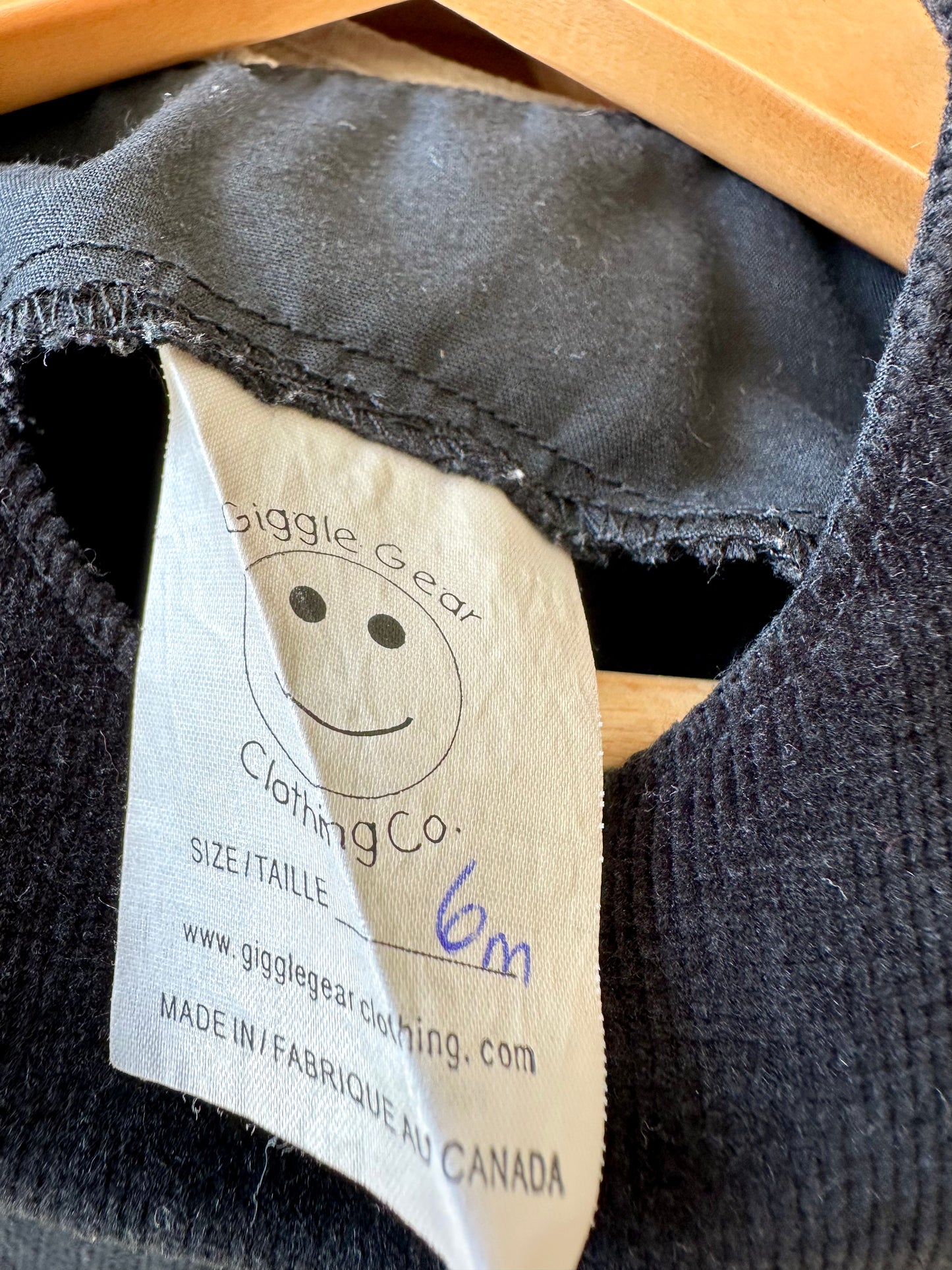 Made in Canada Black Cord Tank / 6m