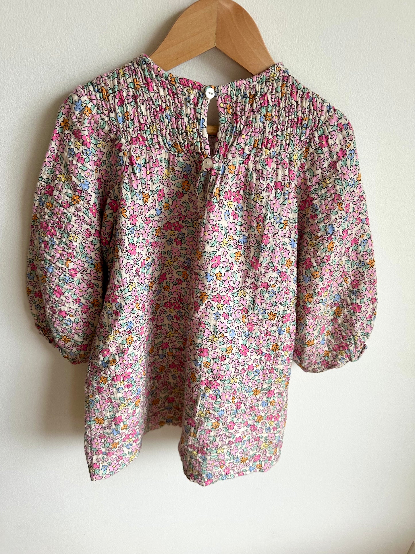 Zara Floral Billowy Sleeve Dress / 4-5 years