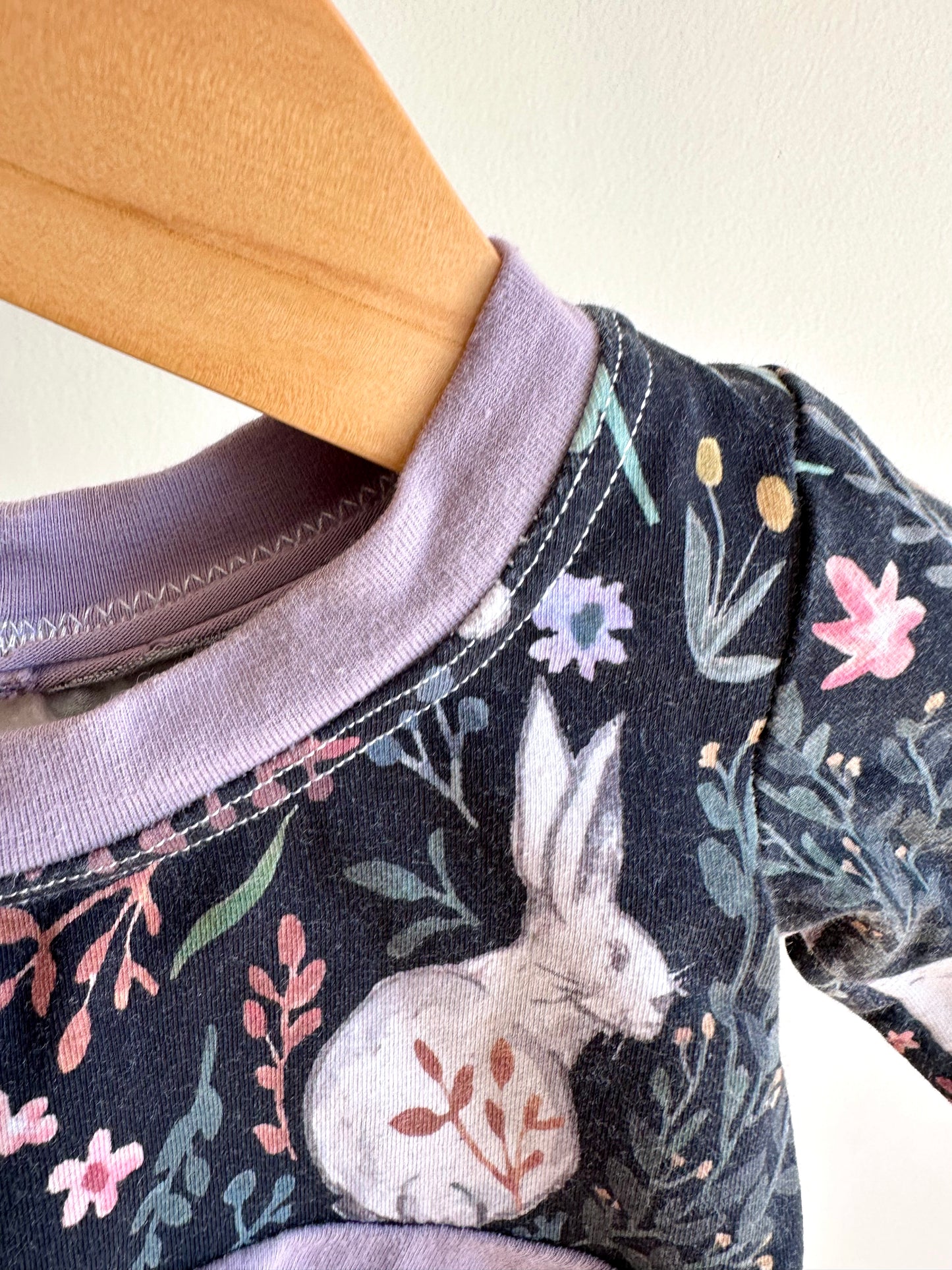 Grow with Me Purple Bunny Long Sleeve Top / 3-6m