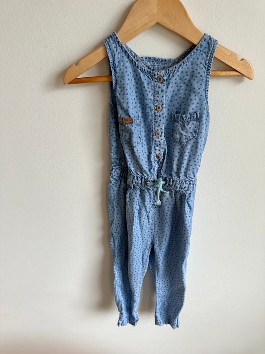 Dotted Chambray Jumpsuit / 12-18m