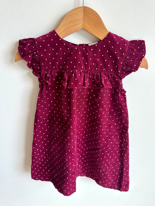 H&M Burgundy Dot Dress / 12-18m