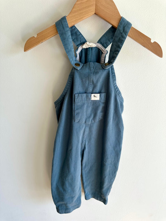 Turtledove Organic Blue Pocket Overalls / 6-12m