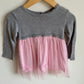 Grey Long Sleeve with Pink Skirt Dress / 9-12m