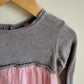 Grey Long Sleeve with Pink Skirt Dress / 9-12m