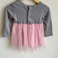 Grey Long Sleeve with Pink Skirt Dress / 9-12m