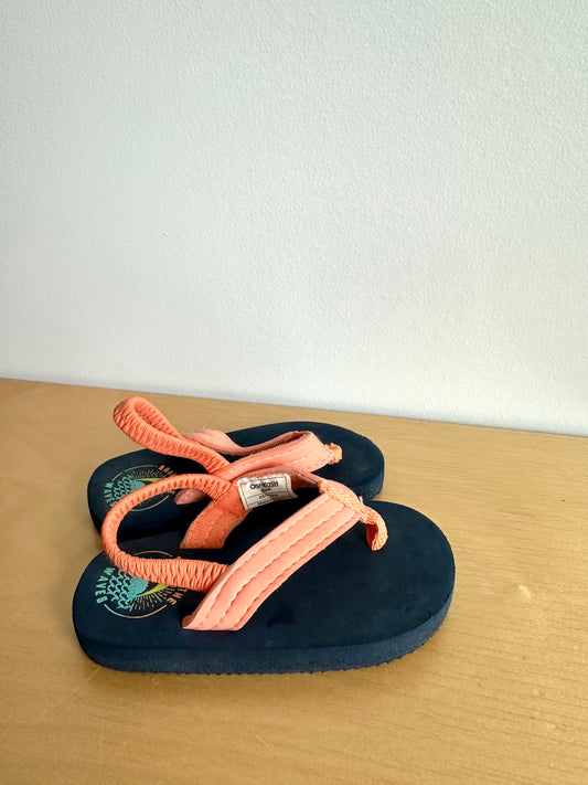 Orange Strap Sandals / Size 3-4 Infant