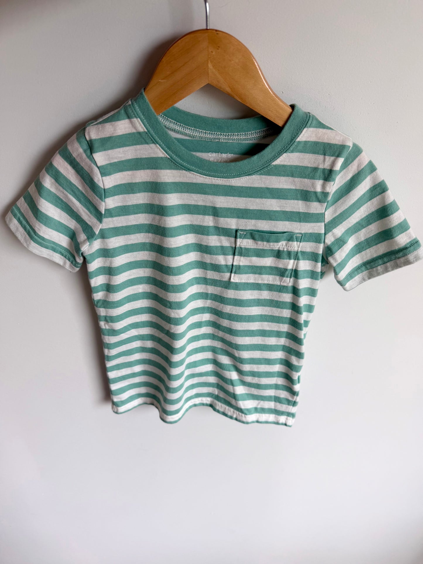 Green Striped Pocket T-Shirt / 5 years