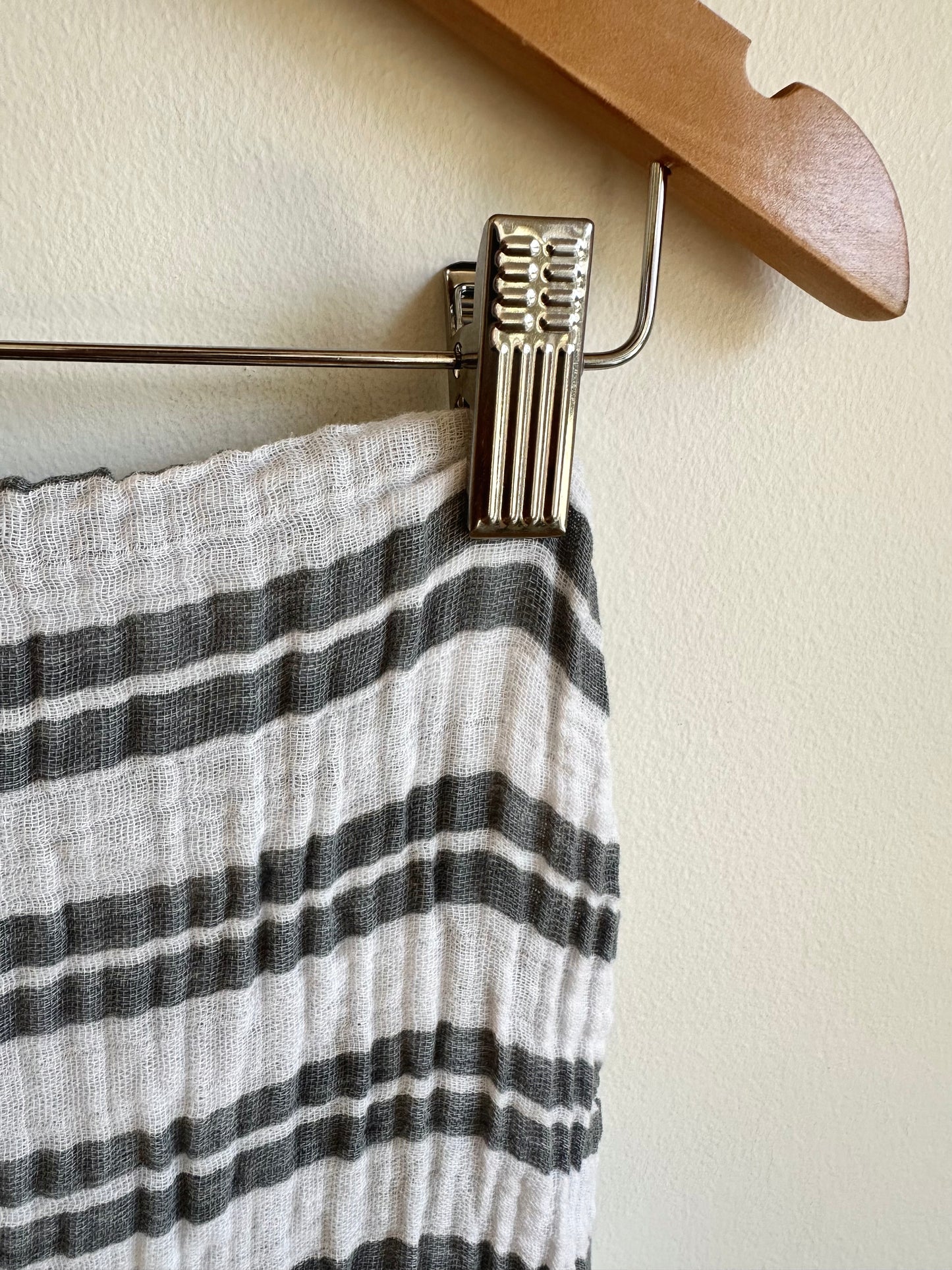 Striped Grey + White Changing Pad Cover