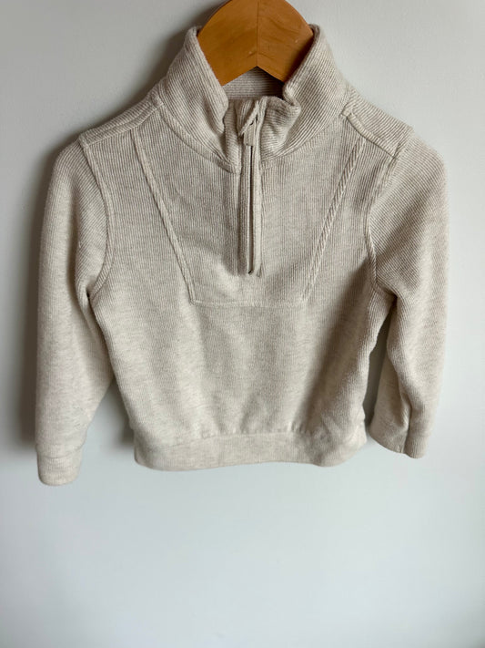 Cream Half Zip Sweater / 3T