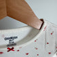 Floral Red Wavy Hem White Top / 3T
