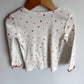 Floral Red Wavy Hem White Top / 3T