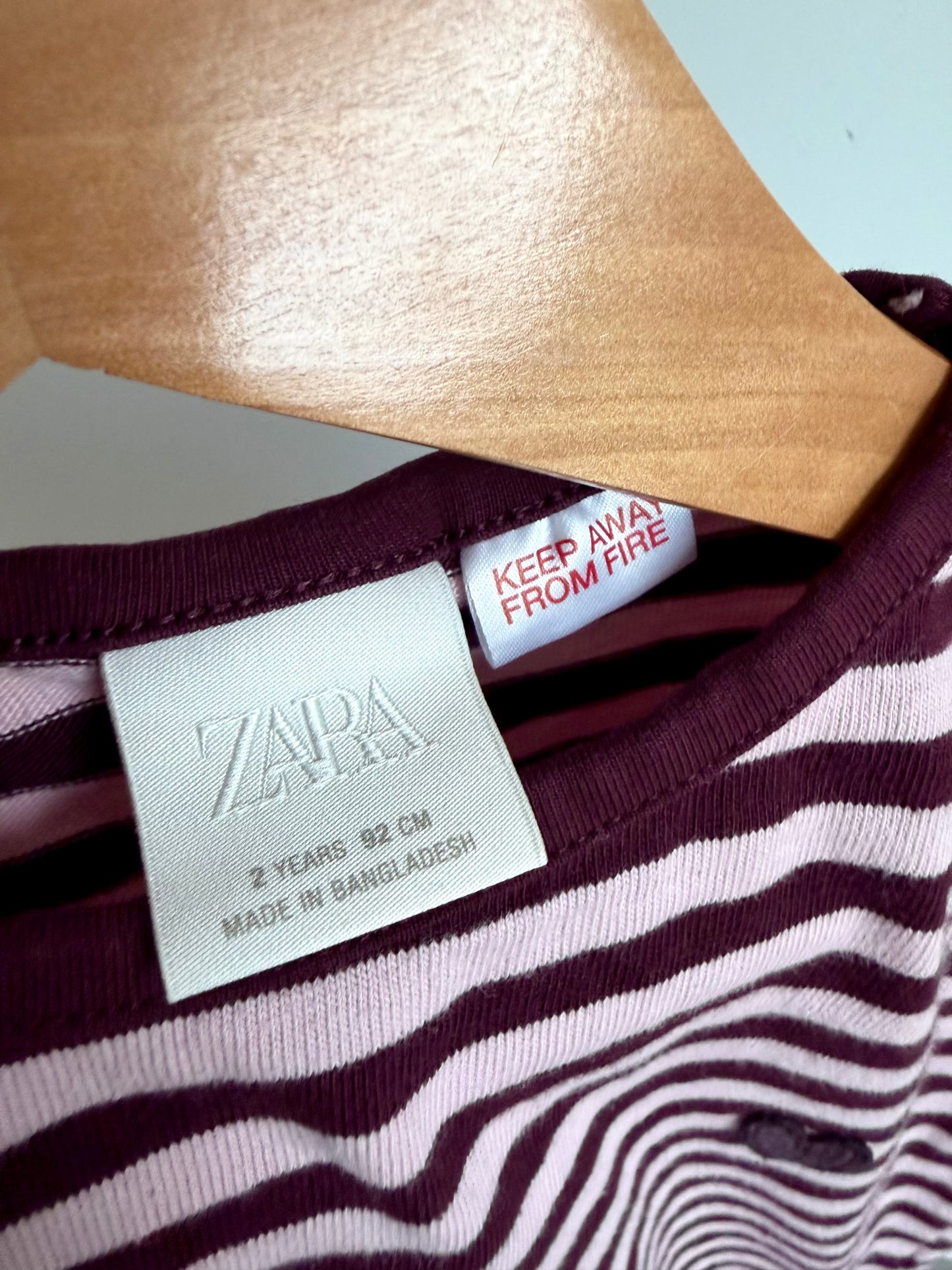 Plum Striped Heart Top / 2T