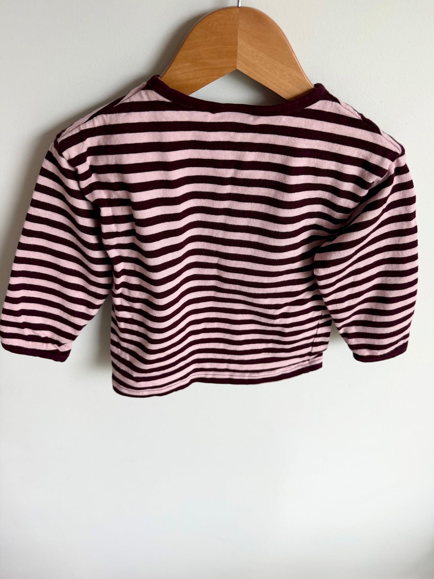 Plum Striped Heart Top / 2T