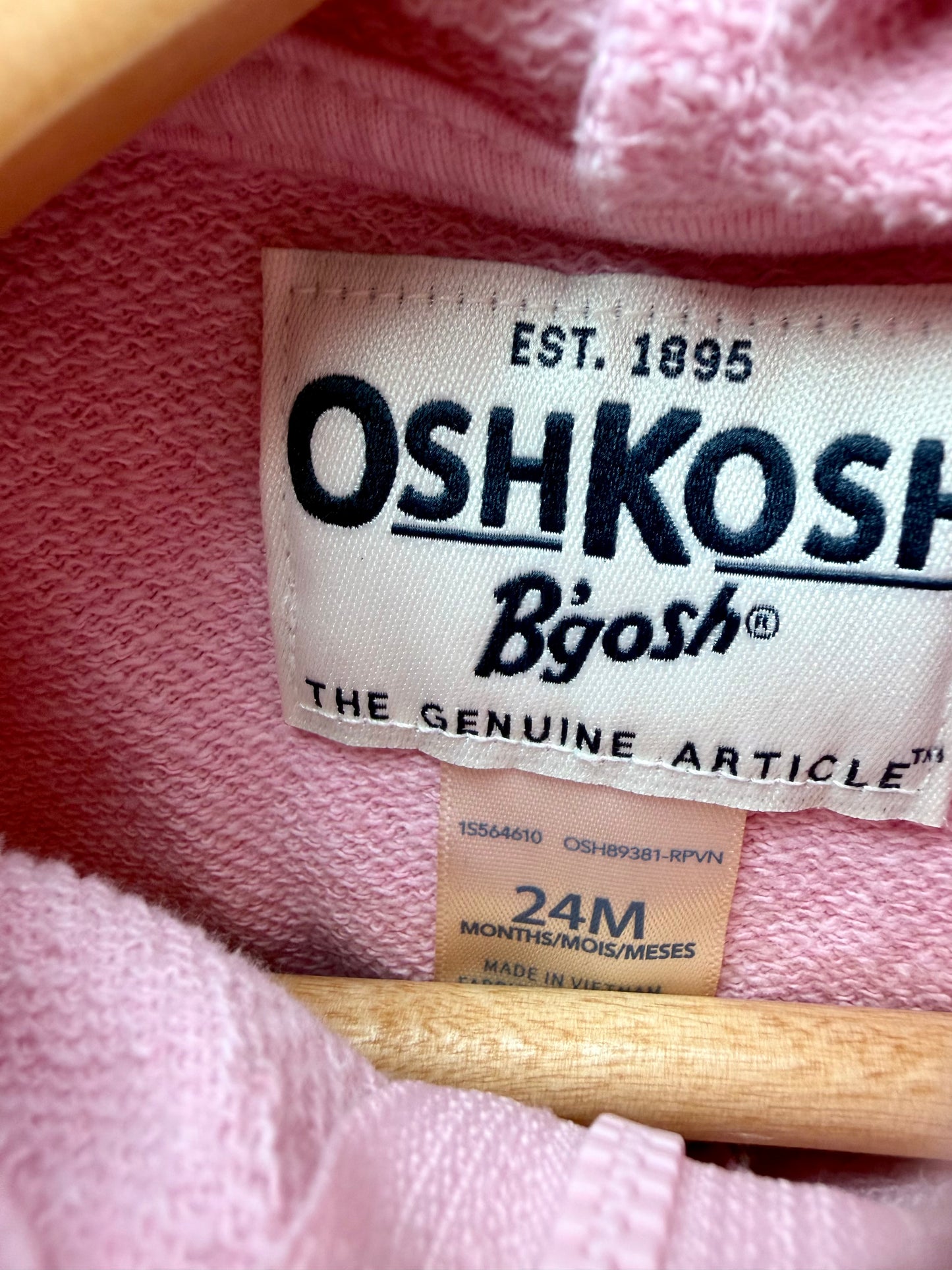 OshKosh Pink Zipper Sweater / 24m