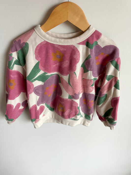 Crew Neck Abstract Flower Sweater (PLAY) / 3T?