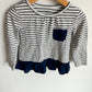 Striped Top with Bottom Frill / 3T