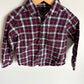 Maroon Plaid Button Up Top / 3T