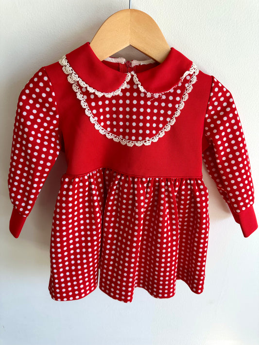 Red Polkadot Dress / 18m