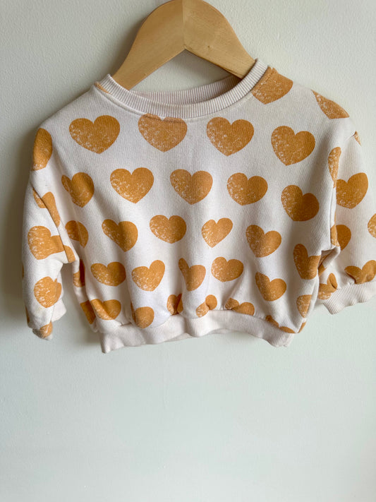 Zara Heart Crewneck / 12-18m