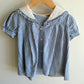 Vintage Blue Vertical Stripe Dress / 18m