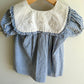 Vintage Blue Vertical Stripe Dress / 18m