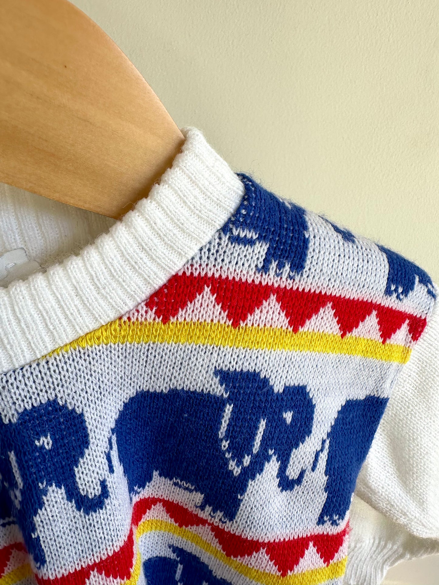 Vintage Elephant Knit Sweater / 12m