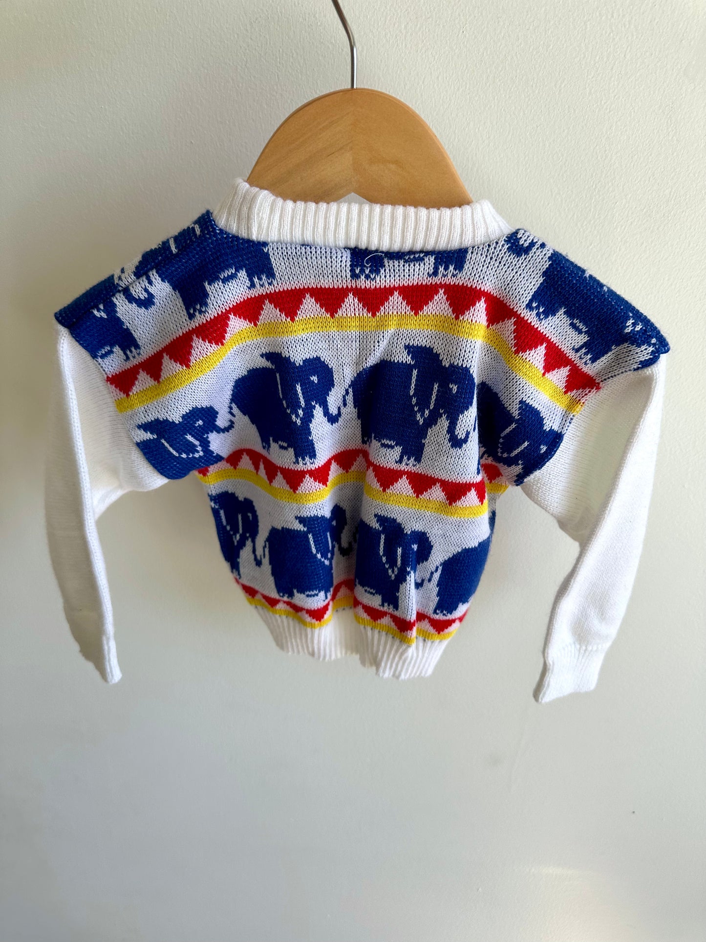 Vintage Elephant Knit Sweater / 12m