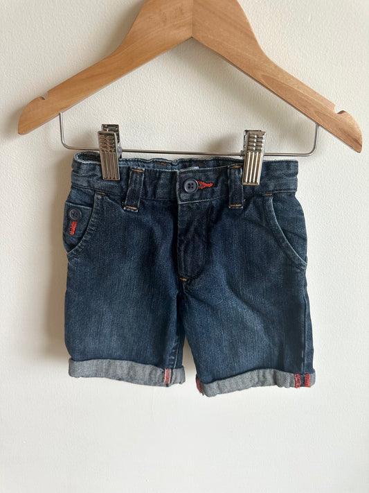 Denim Shorts with Red Stitching / 12m