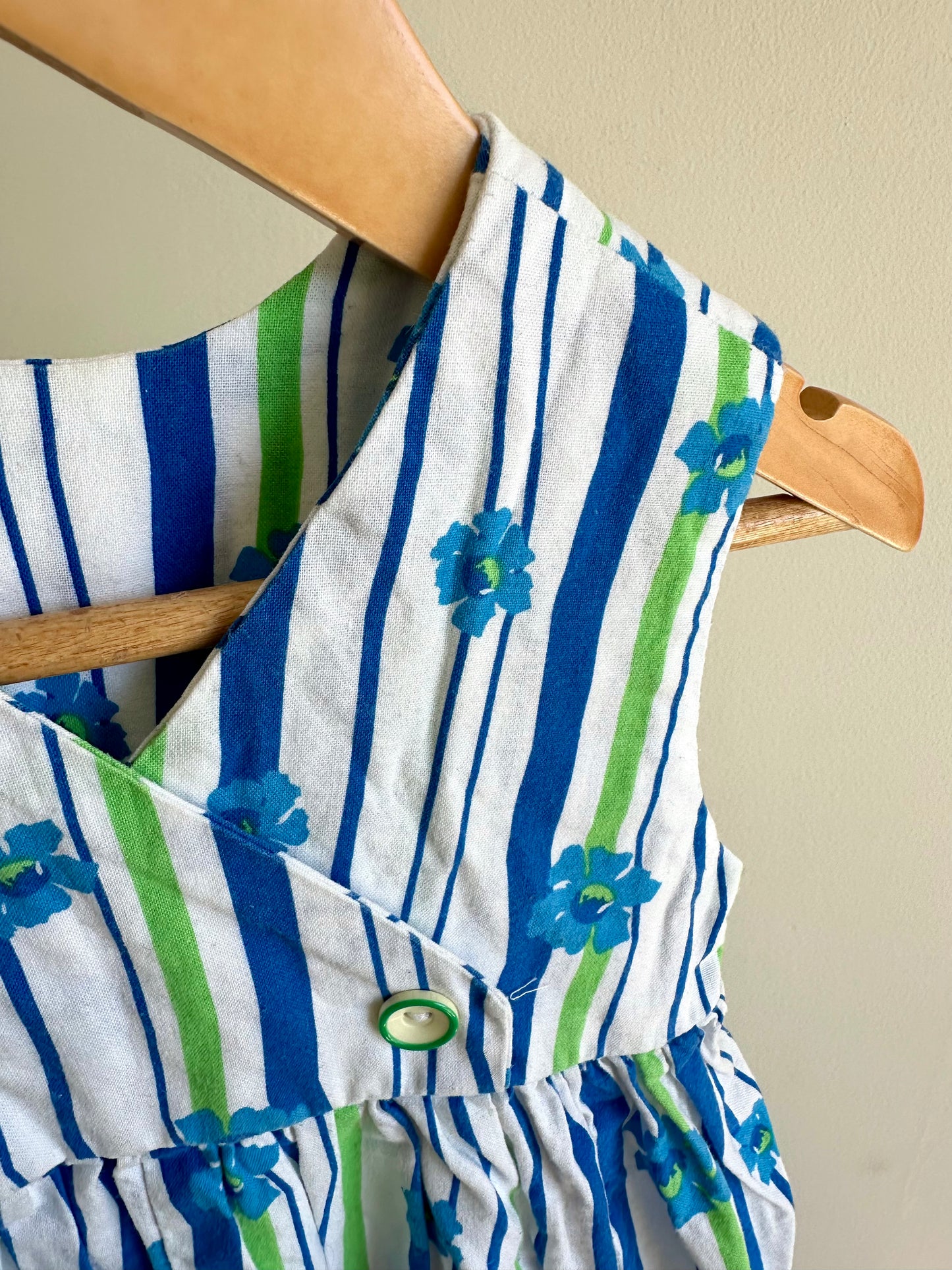 Striped Floral Sleeveless Dress / 18-24m