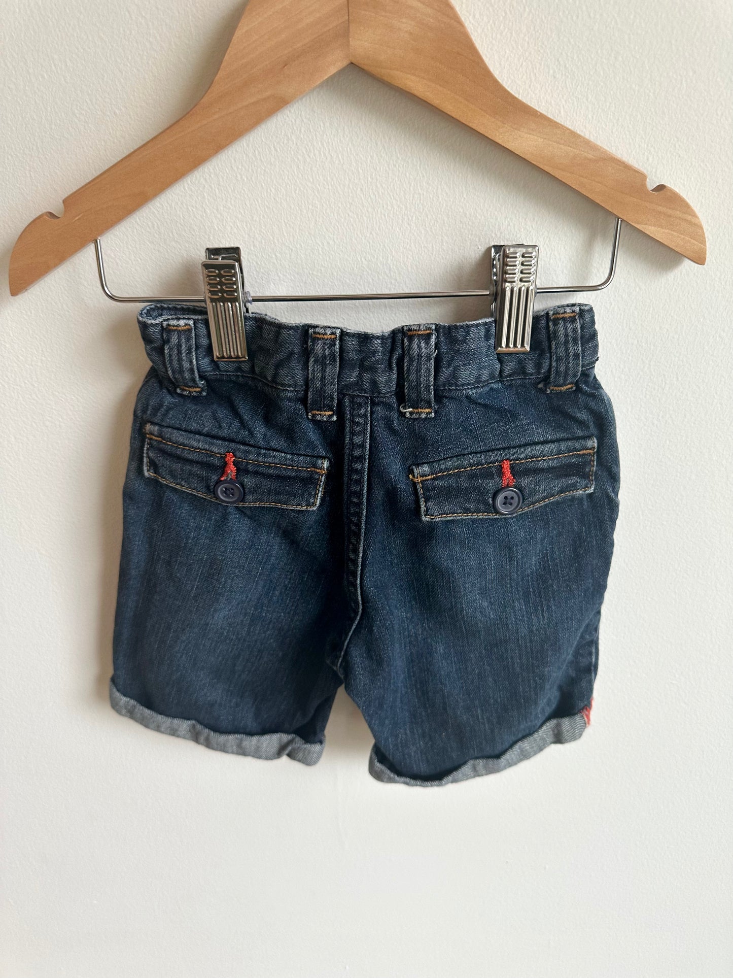 Denim Shorts with Red Stitching / 12m