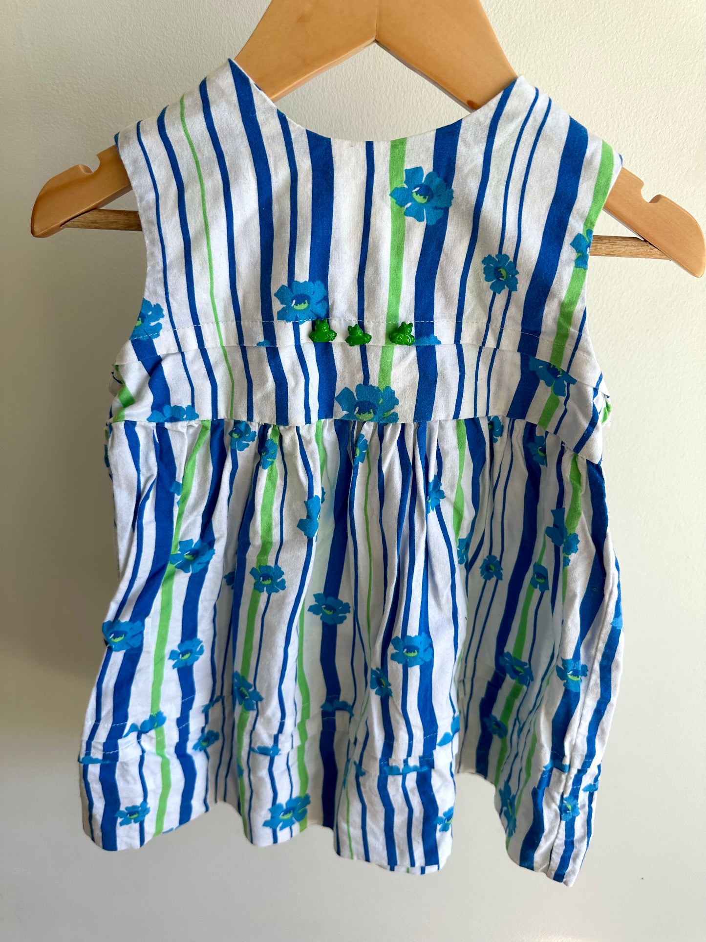 Striped Floral Sleeveless Dress / 18-24m