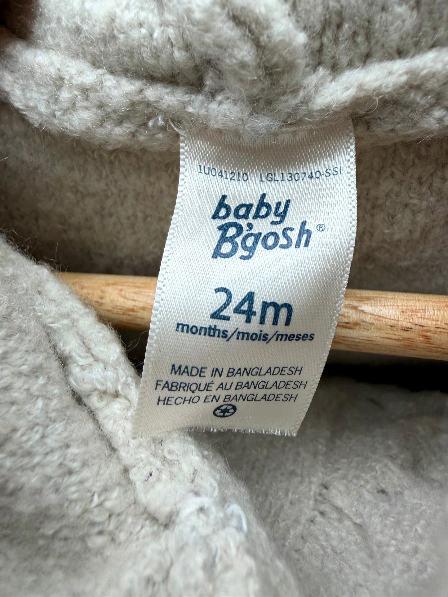 Hood Cream Long Sleeve Dress / 24m
