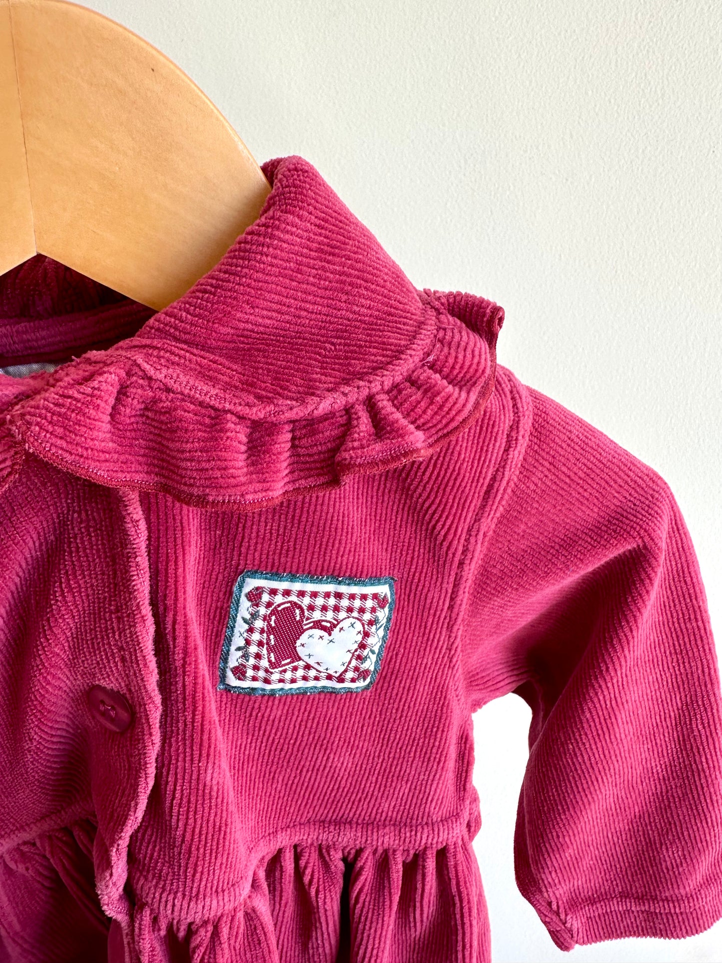 Vintage Maroon Ribbed Dress / 12m