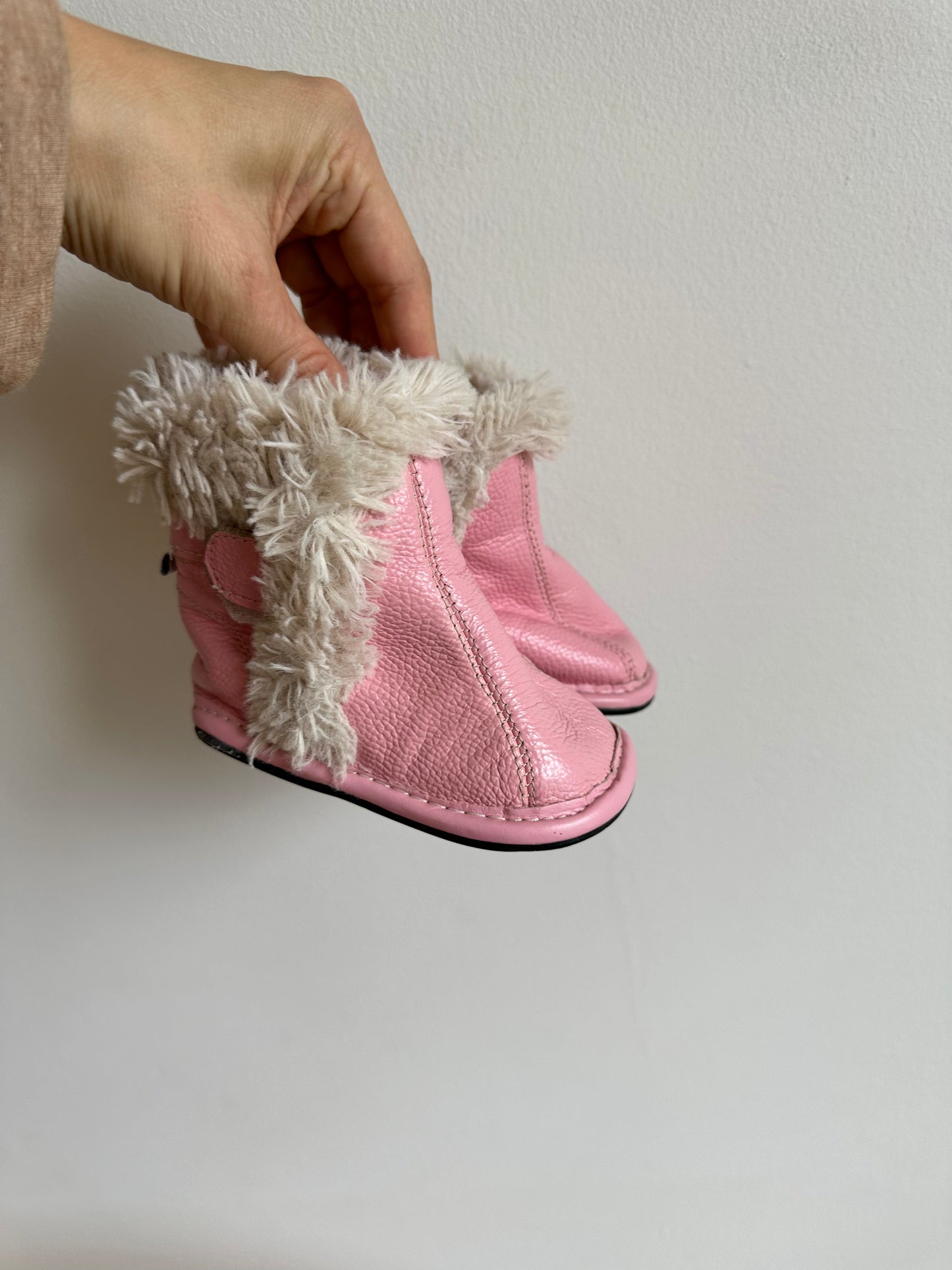 Pink Velcro Boots / 6-12m