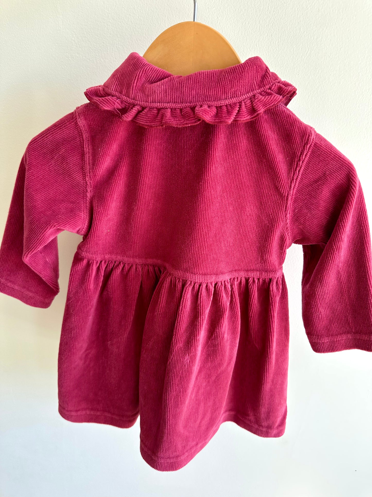 Vintage Maroon Ribbed Dress / 12m