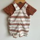 Overall & Brown T-Shirt Set / 6m