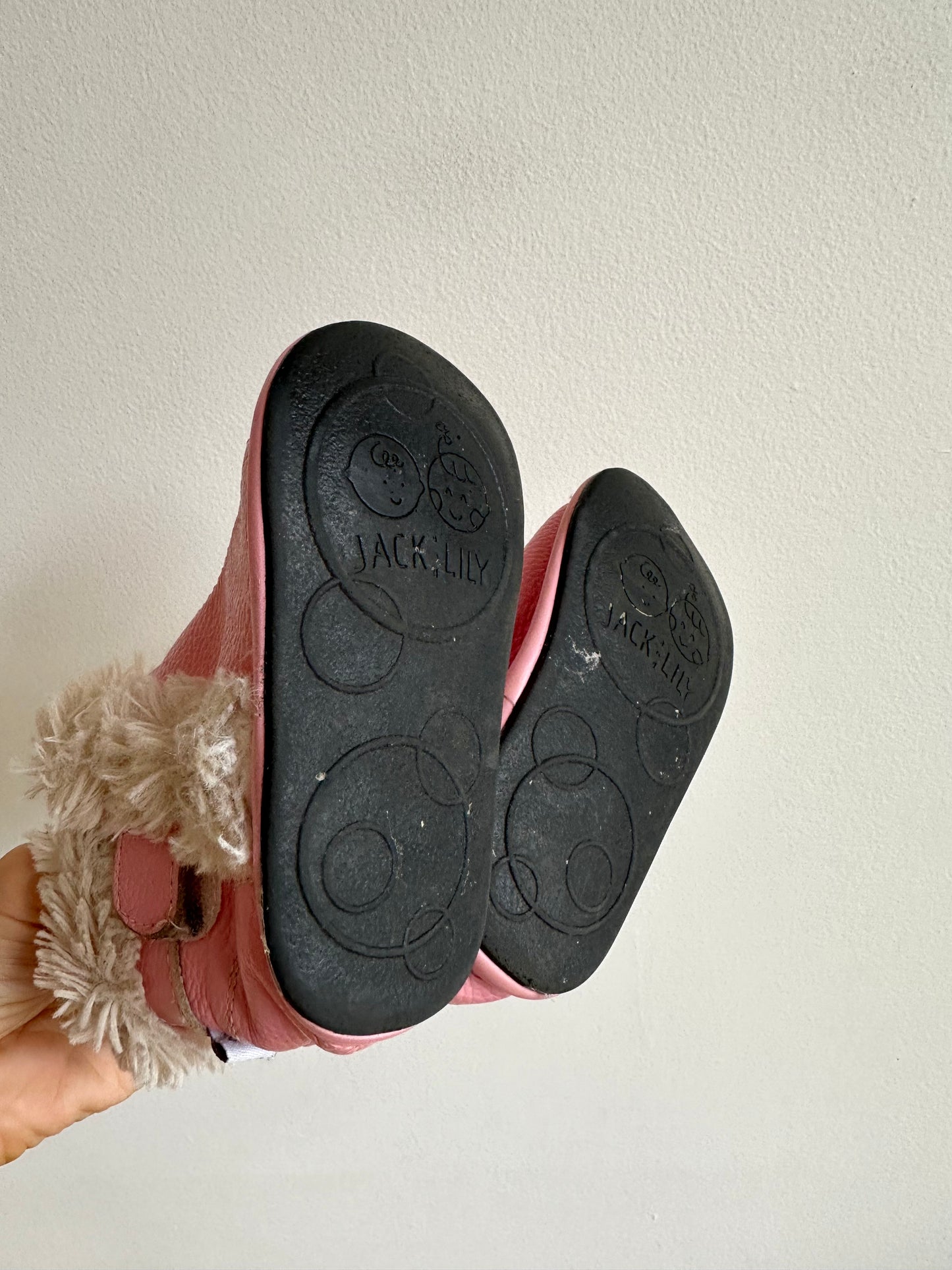 Pink Velcro Boots / 6-12m