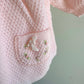 Pink Knit Bonnet, Sweater + Pants Set / 6-9m