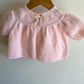 Pink Knit Bonnet, Sweater + Pants Set / 6-9m