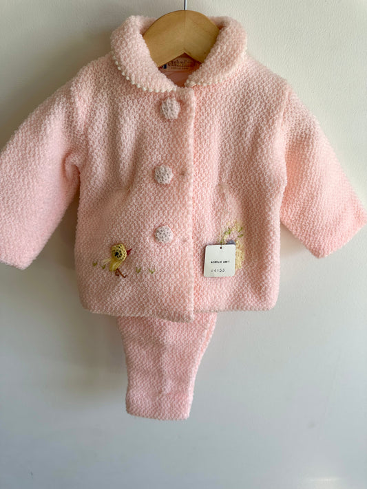 Pink Embroidered Knit Sweater + Pants Set (With Tags)/ 12m?