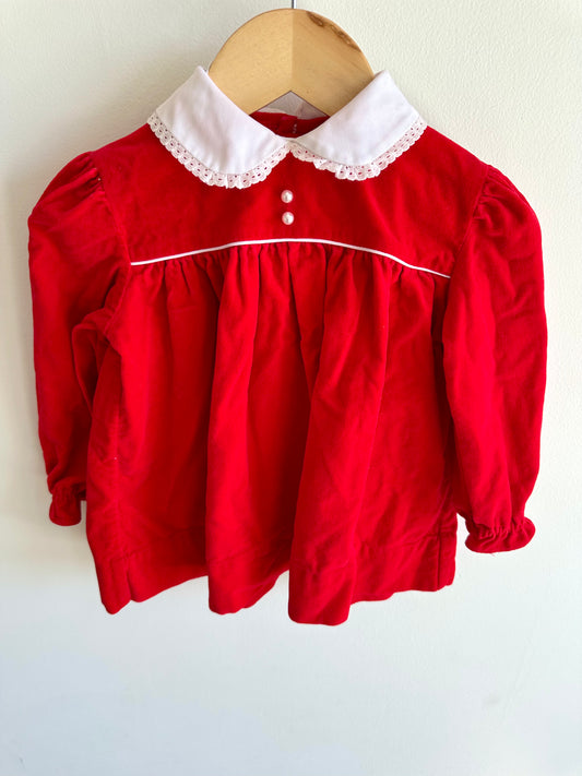 Vintage Red Collared Tunic / 24m