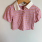 Striped Collared Cropped Shirt / 2-3T