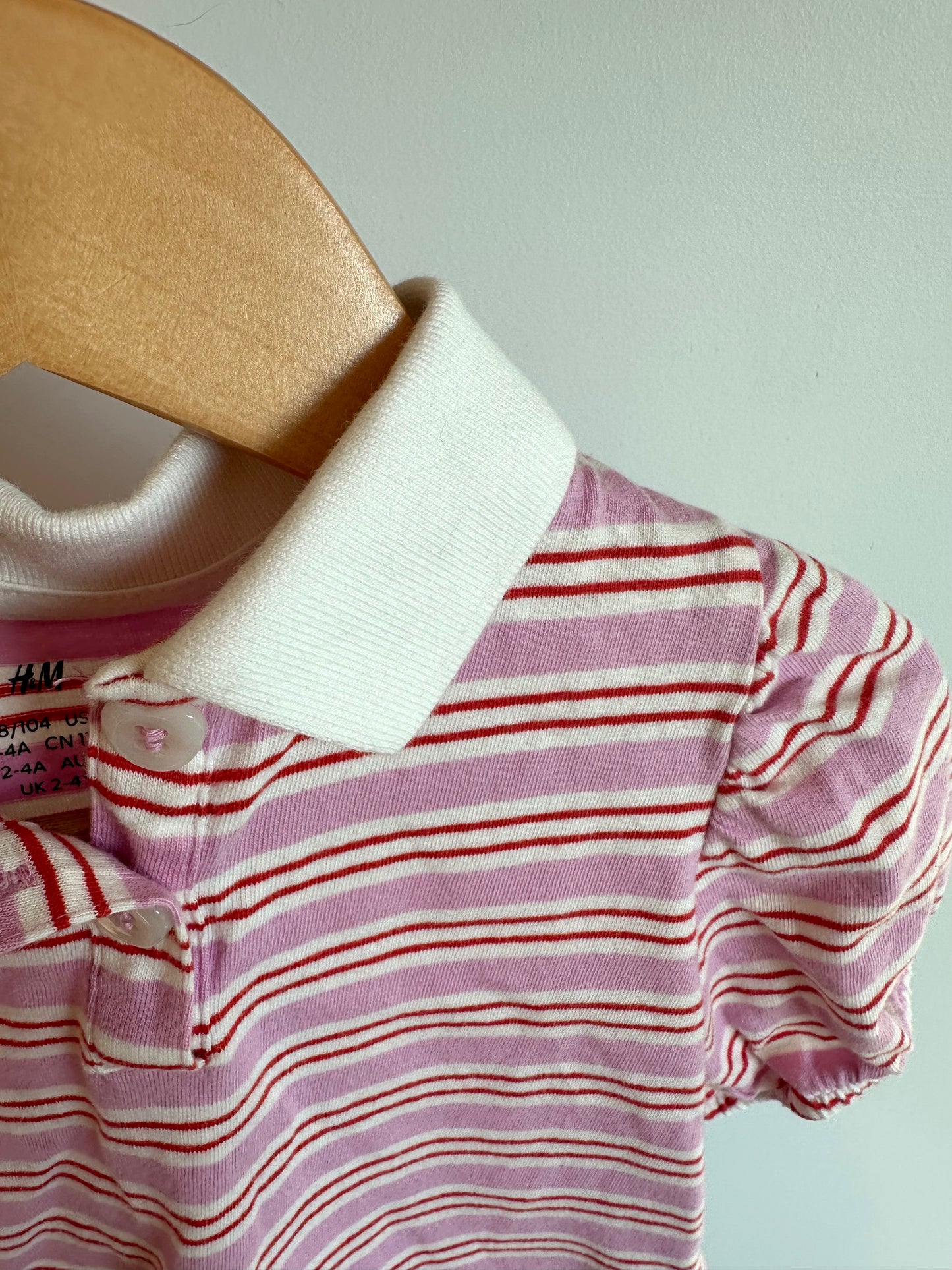 Striped Collared Cropped Shirt / 2-3T
