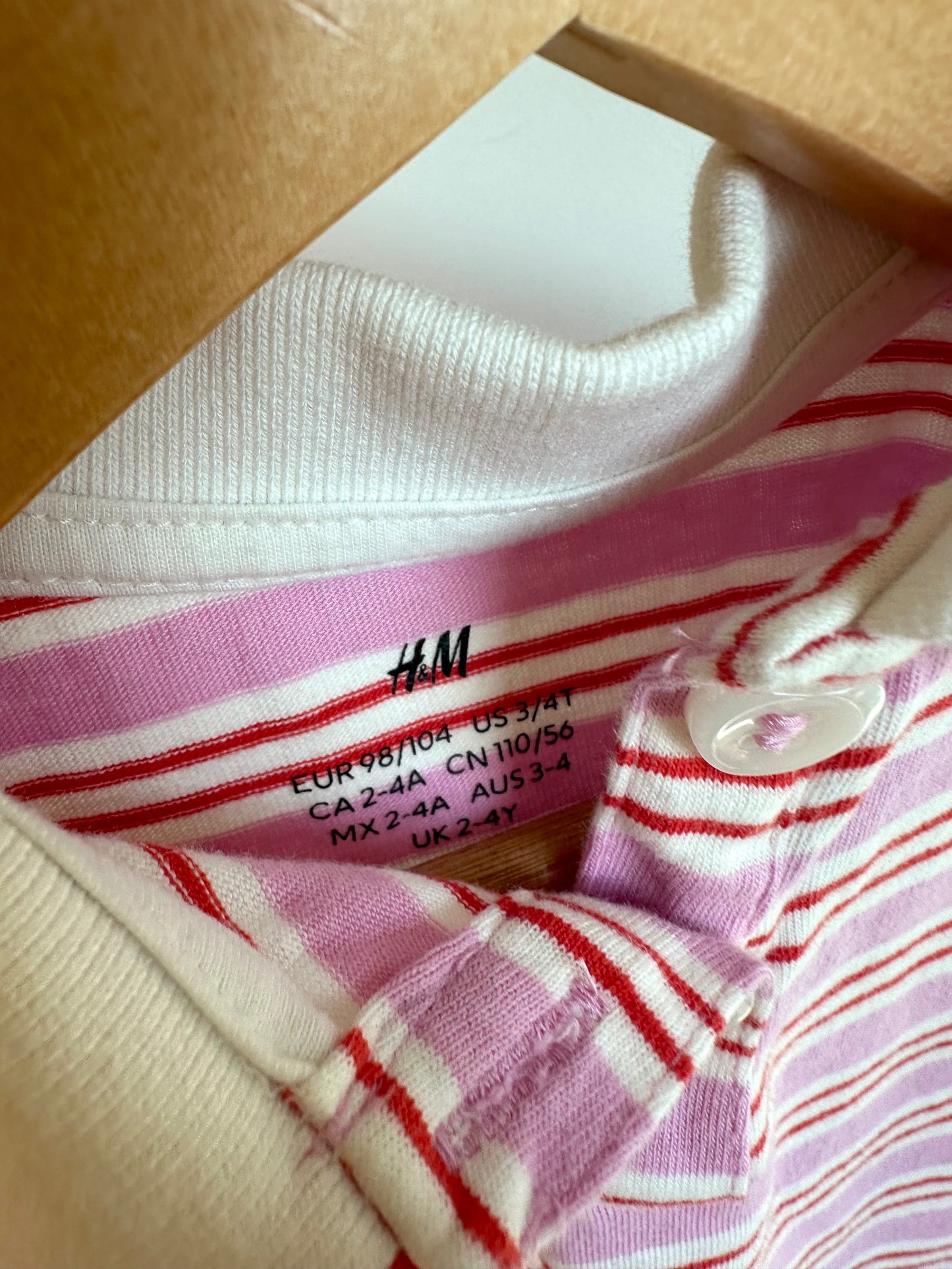 Striped Collared Cropped Shirt / 2-3T