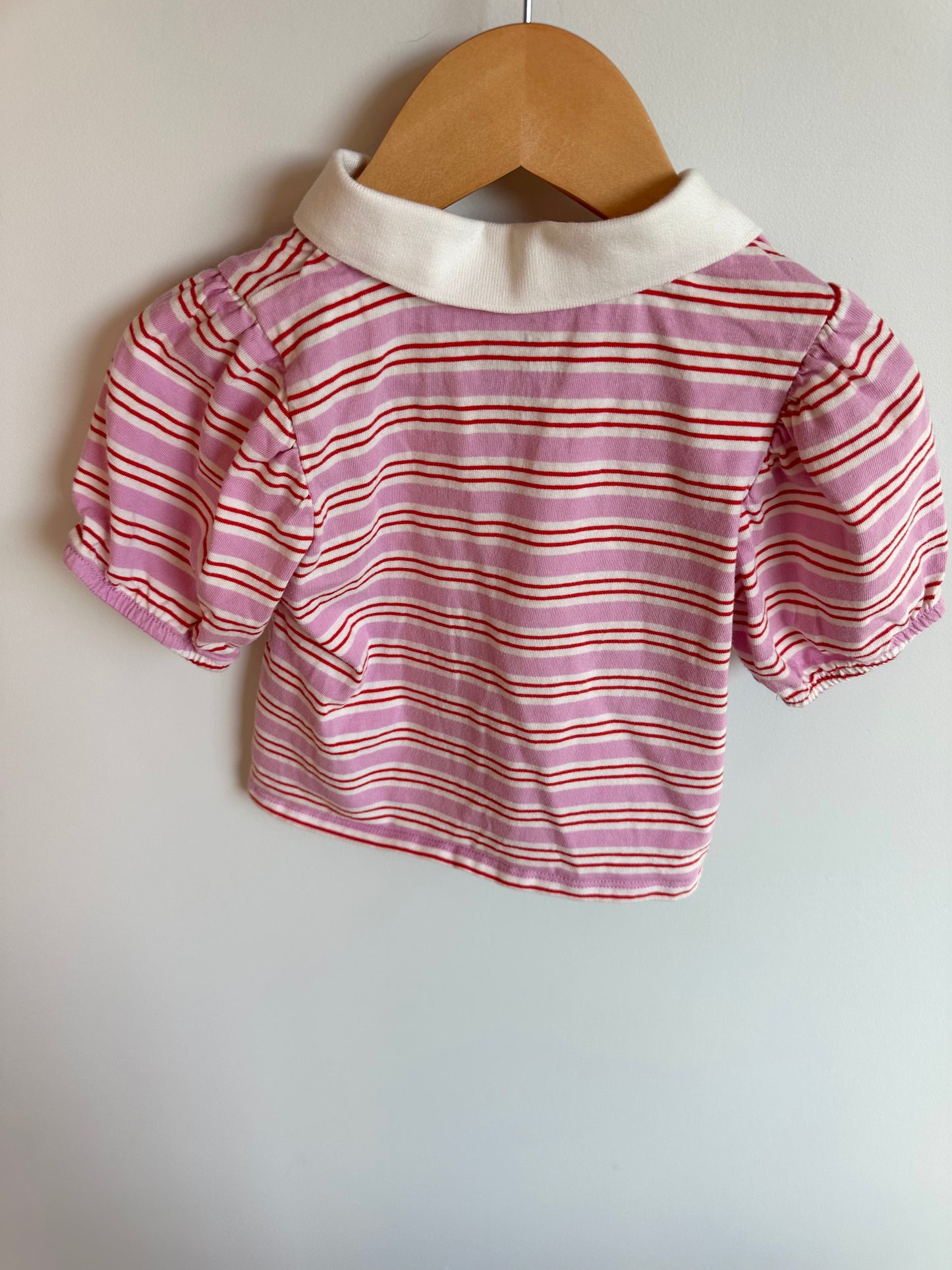 Striped Collared Cropped Shirt / 2-3T