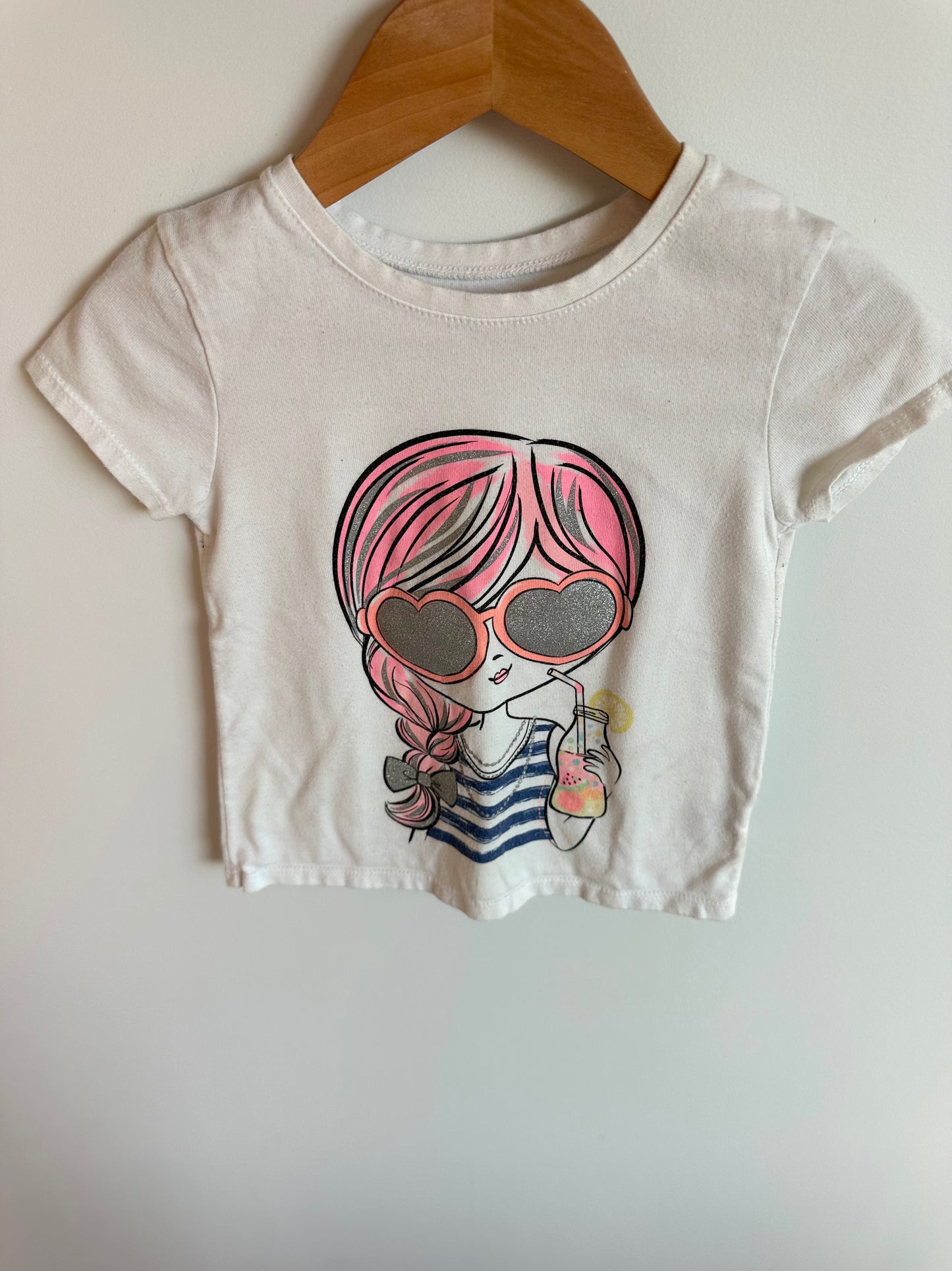 Pink Hair Girl Top / 3T