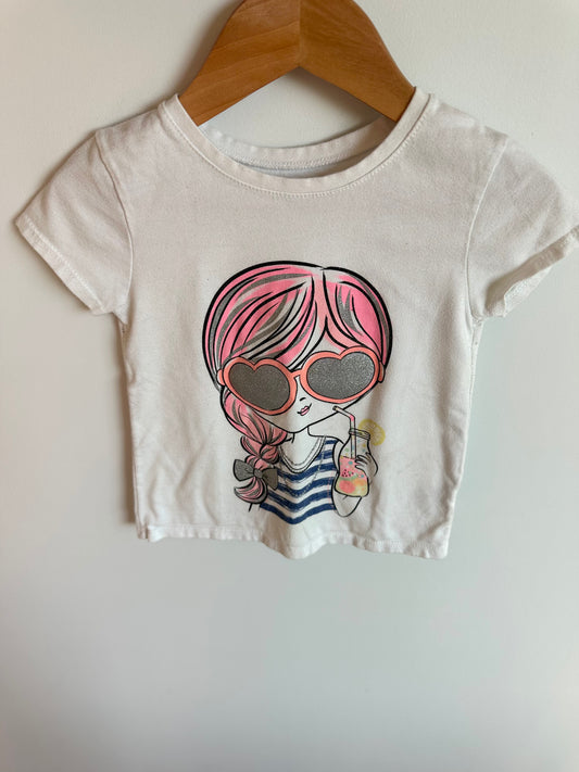 Pink Hair Girl Top / 3T