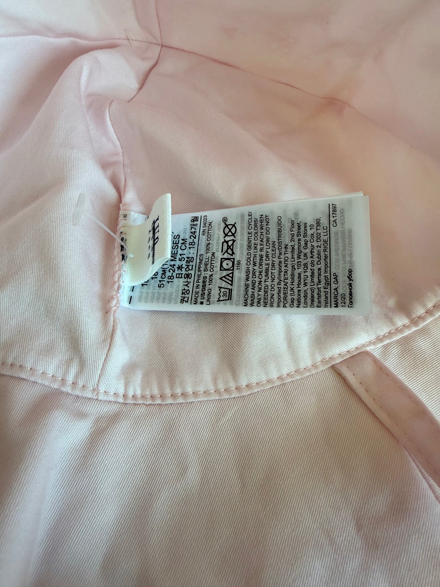 Gap Pink Eyelet Hat (With Tags) / 18-24m