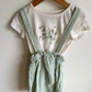 Minnie Bow Top + Sage Suspender Skirt / 4 years